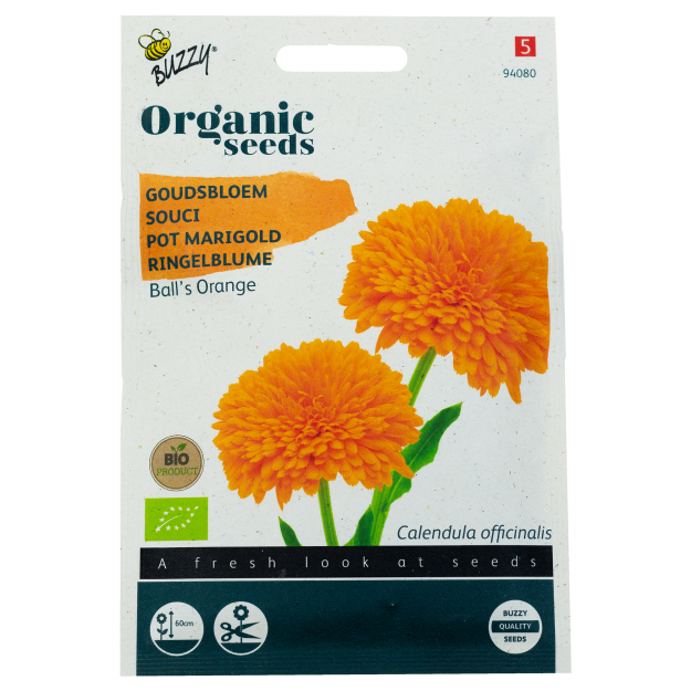 Goudsbloem Calendula Balls Orange BIO Buzzy Organic Seeds