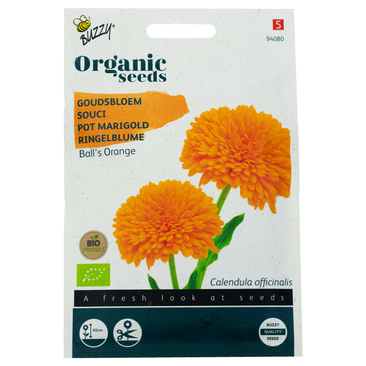 Goudsbloem Calendula Balls Orange BIO Buzzy Organic Seeds