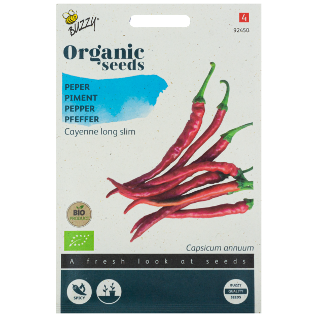 Peper Cayenne Long Slim BIO Buzzy Organic Seeds