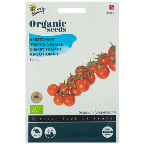 Tomaat Cerise Rode Kerstomaat BIO Buzzy Organic Seeds