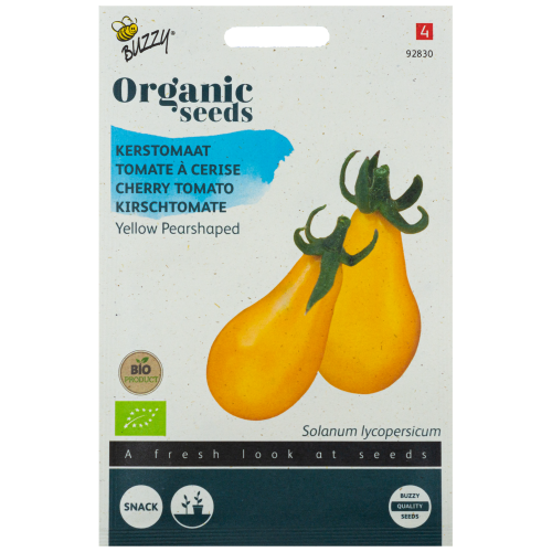 Tomaat Yellow Pearshaped Kerstomaat BIO Buzzy Organic Seeds