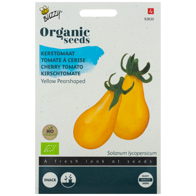 Tomaat Yellow Pearshaped Kerstomaat BIO Buzzy Organic Seeds