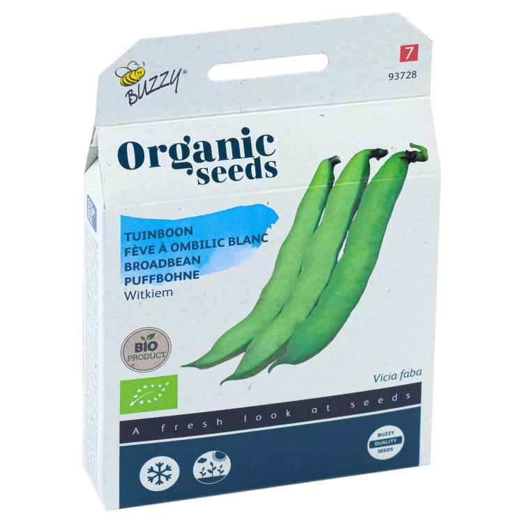 Tuinboon Witkiem BIO doosje 50g Buzzy Organic Seeds
