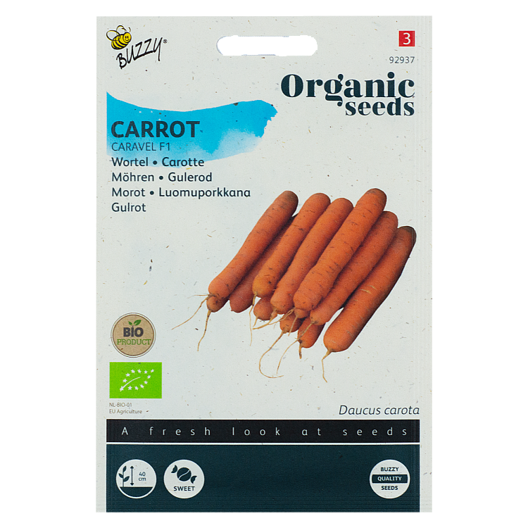 Wortel Caravel F1 Zomerwortel BIO Buzzy Organic Seeds