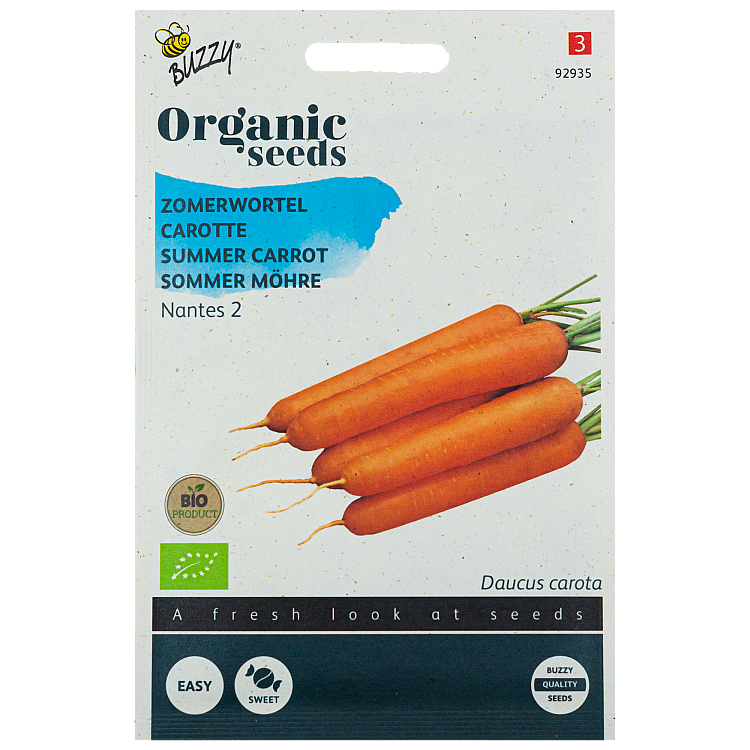 Wortel Nantes 2 Zomerwortel BIO Buzzy Organic Seeds