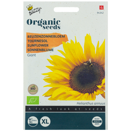 Zonnebloem Giant Reuzenzonnebloem BIO Buzzy Organic Seeds