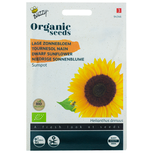 Zonnebloem Sunspot Laagblijvend BIO Buzzy Organic Seeds