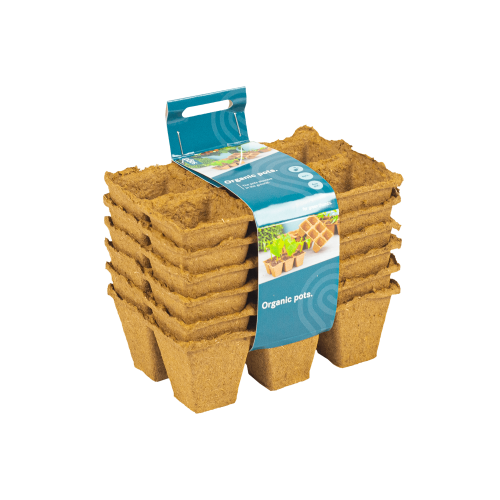 Biologische potjes 3x2 vakken 4x4cm, 6 strips