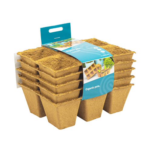 Biologische potjes 3x2 vakken 6x6cm, 5 strips