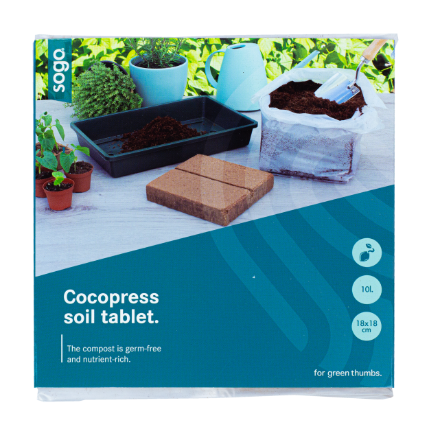 Aardetablet 18x18cm cocopress 10L