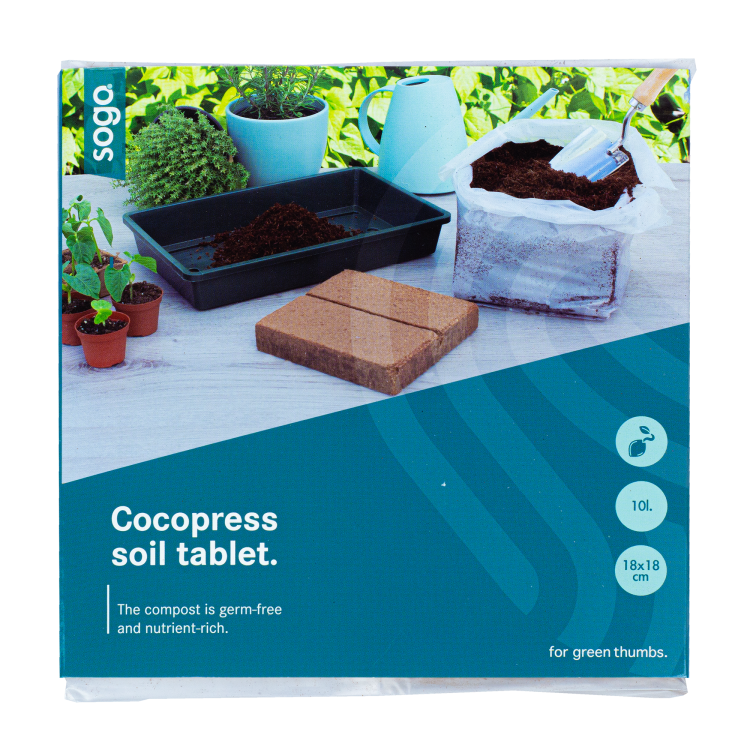Aardetablet 18x18cm cocopress 10L